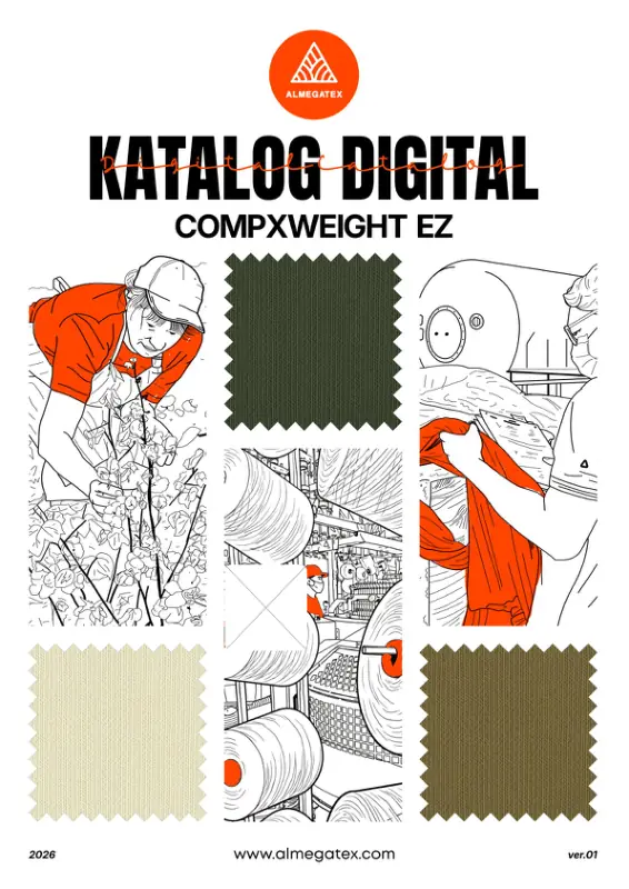 Cover katalog warna CompxWeight EZ Almegatex - toko bahan kaos