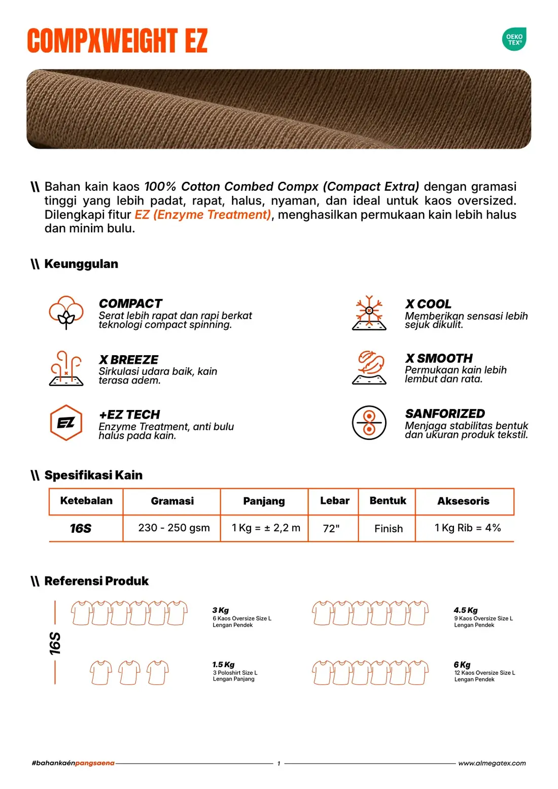 Spesifikasi CompxWeight EZ Almegatex