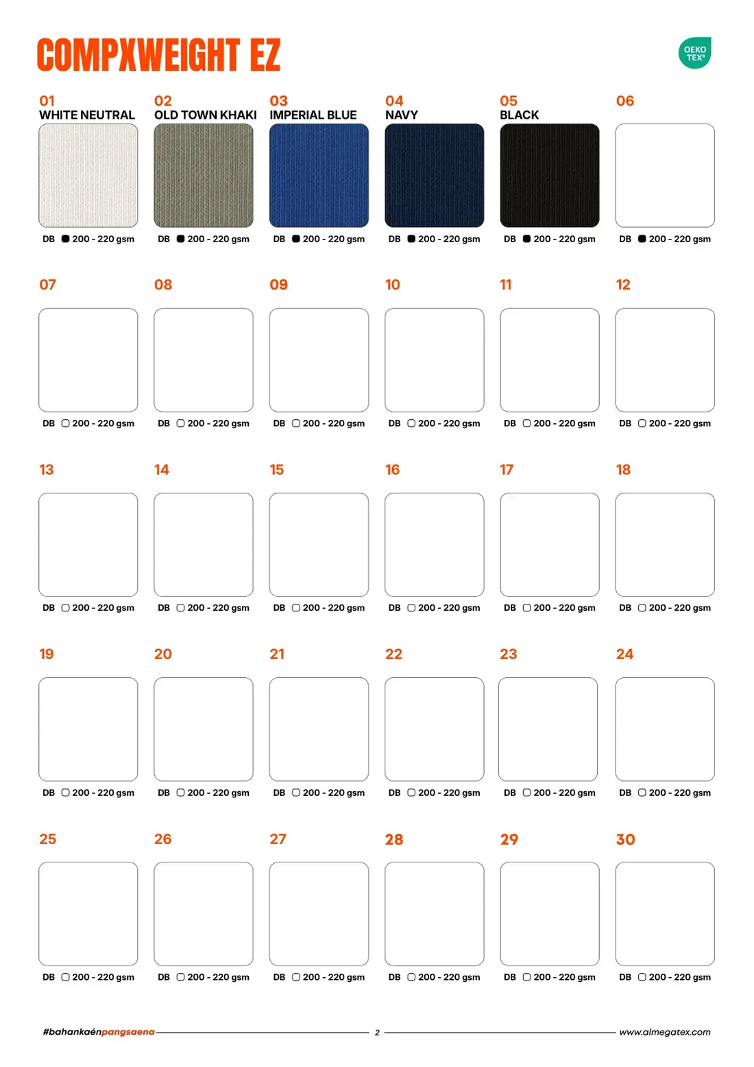 Katalog warna Danball EZ Almegatex