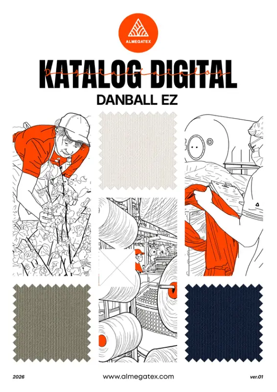 Cover katalog warna Danball EZ Almegatex - toko bahan kaos